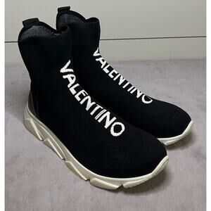 Valentino Black Knit High Top Sock Sneaker US Men's 5.5 | Women's 7.5 | EU 38